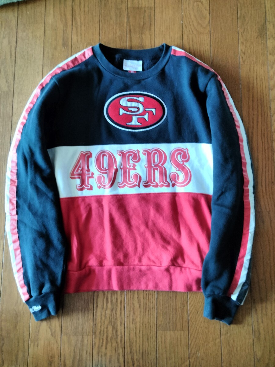  б/у одежда 90s NFL San Francisco 49ers four tinaina-z patch тренировочный футболка s размер б/у одежда Neo Vintage mitchell&ness