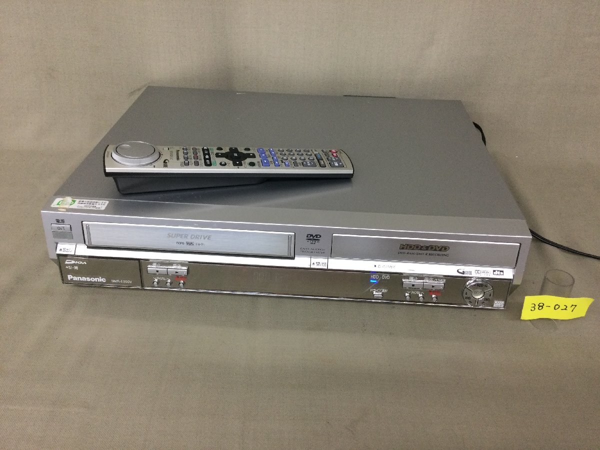 *38-027*DVD video recorder Panasonic HDD built-in VHS video one body DMR-E250V the first period . settled operation verification settled [140]