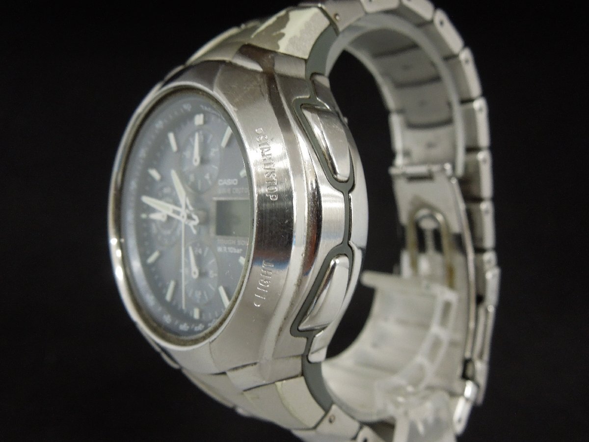 ★Ｗ―３４９★腕時計　CASIO/カシオ ウェーブセプター WVA-500J 不動品 3針 ソーラー 電波時計 クロノグラフ アナデジ メンズ [60]_画像4
