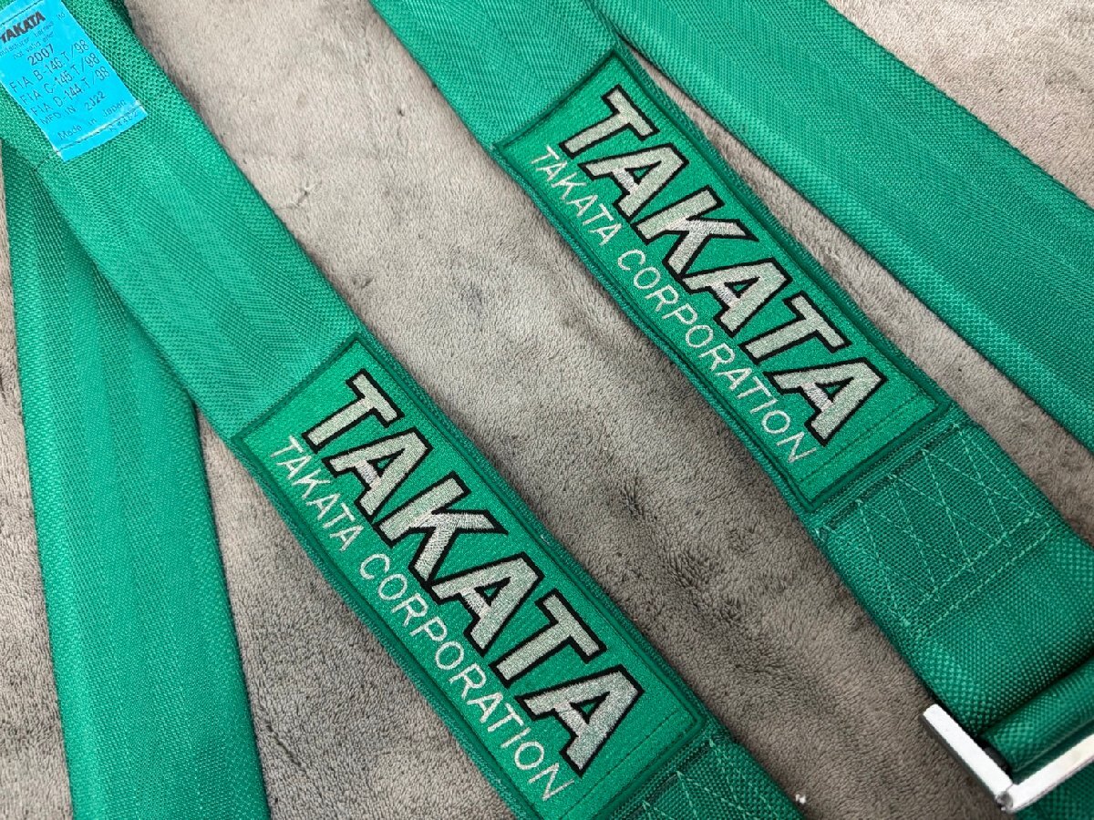 [Y1000 jpy selling out ] [ secondhand goods ][ taking over welcome ] Takata 4 point type racing Harness green green seat belt s