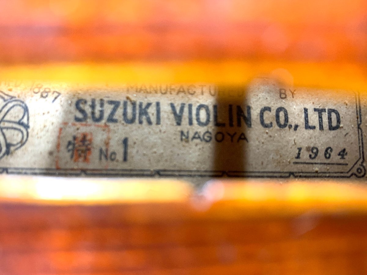 SUZUKI 特 No.1 4/4 1964年製 ハードケース付き バイオリン 鈴木 スズキ ※引取り可 /巻 □_画像5