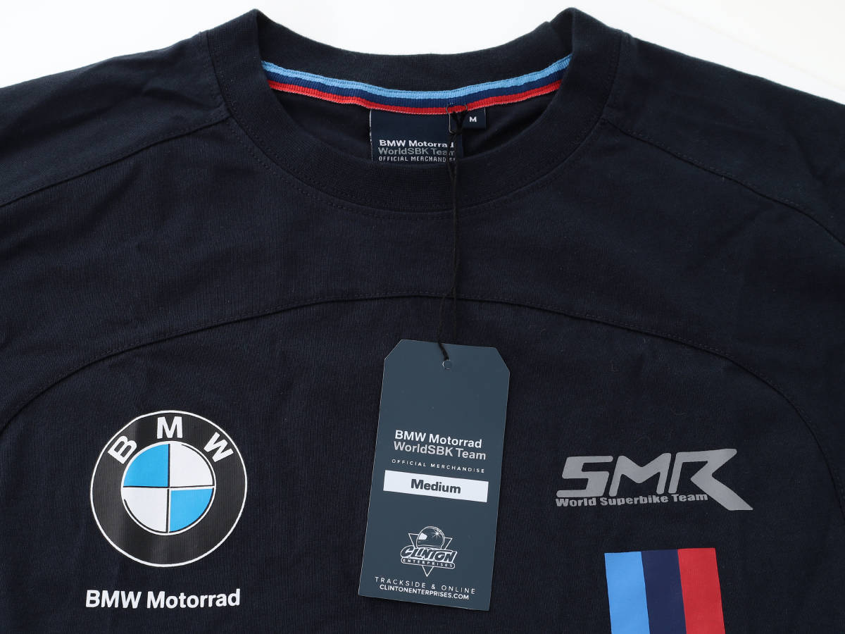 【BMW motorrad】World Super Bike オフィシャル紺色Tシャツ 【M】希少　綿 （検：WSBK motoGP Super Bike BMW S1000RR TOM SYKES ）_画像8