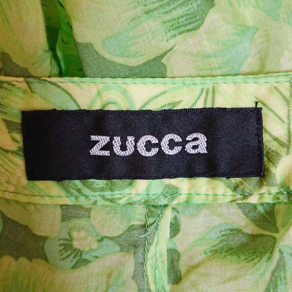 H7947gg ZUCCa Zucca size S short pants short bread green group total pattern lady's ton cell 100% made in Japan ... pocket summer 