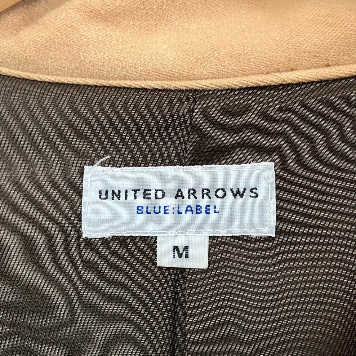 H8295NL 日本製 UNITED ARROWS BLUE LABEL ユナイテッドアローズ ブルーレーベル サイズM ブルゾン ジャケット ベージュ メンズ 綿100%_画像7