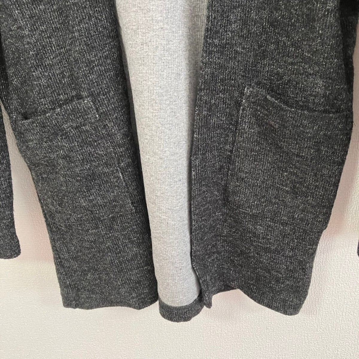 H8289NL made in Japan United Arrows green label relaxing green lable lilac comb ng size S cardigan dark gray men's 