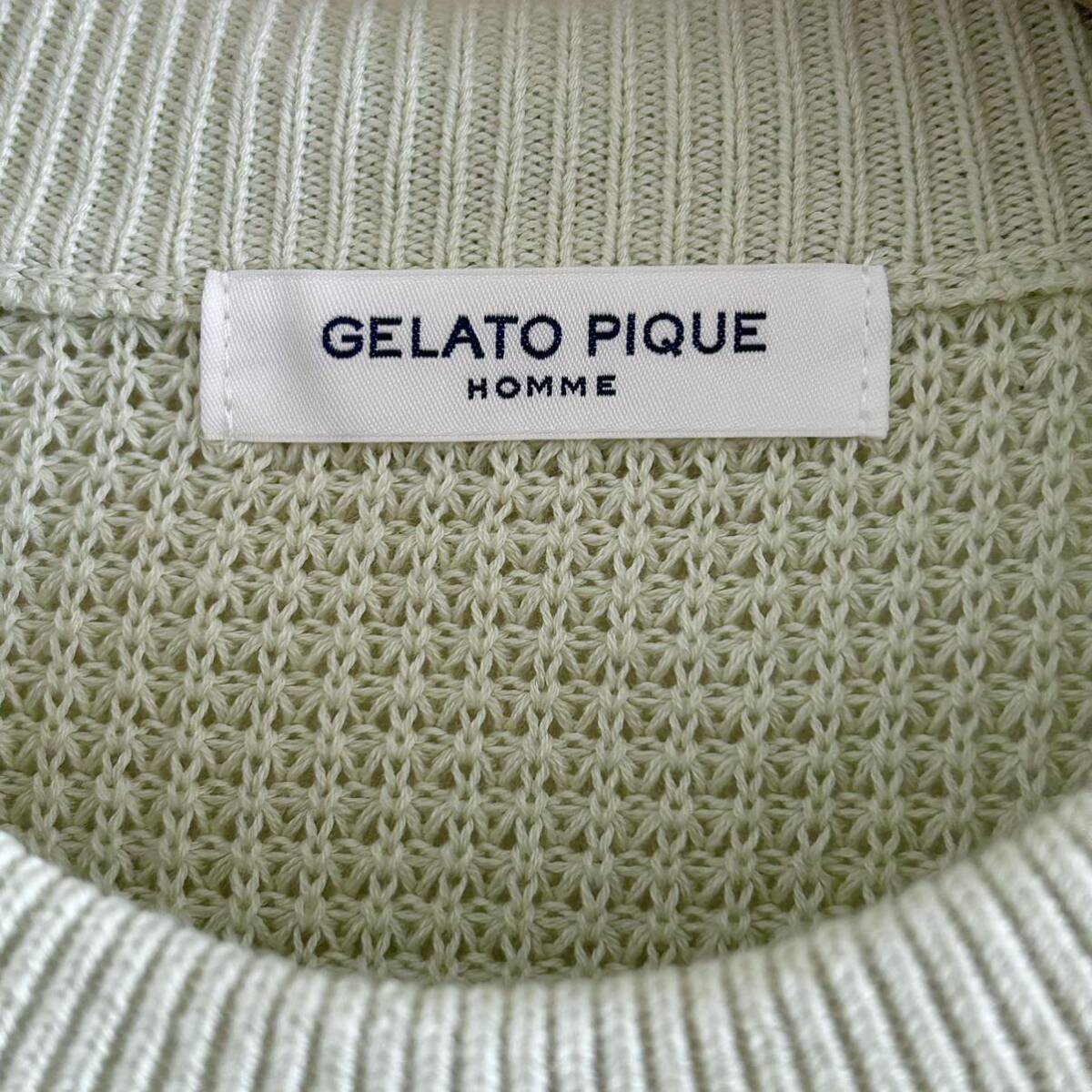 ジェラートピケgelato pique HOMME ニットプルオーバー サマーニット 半袖 ユニセックス Ｌ未使用品