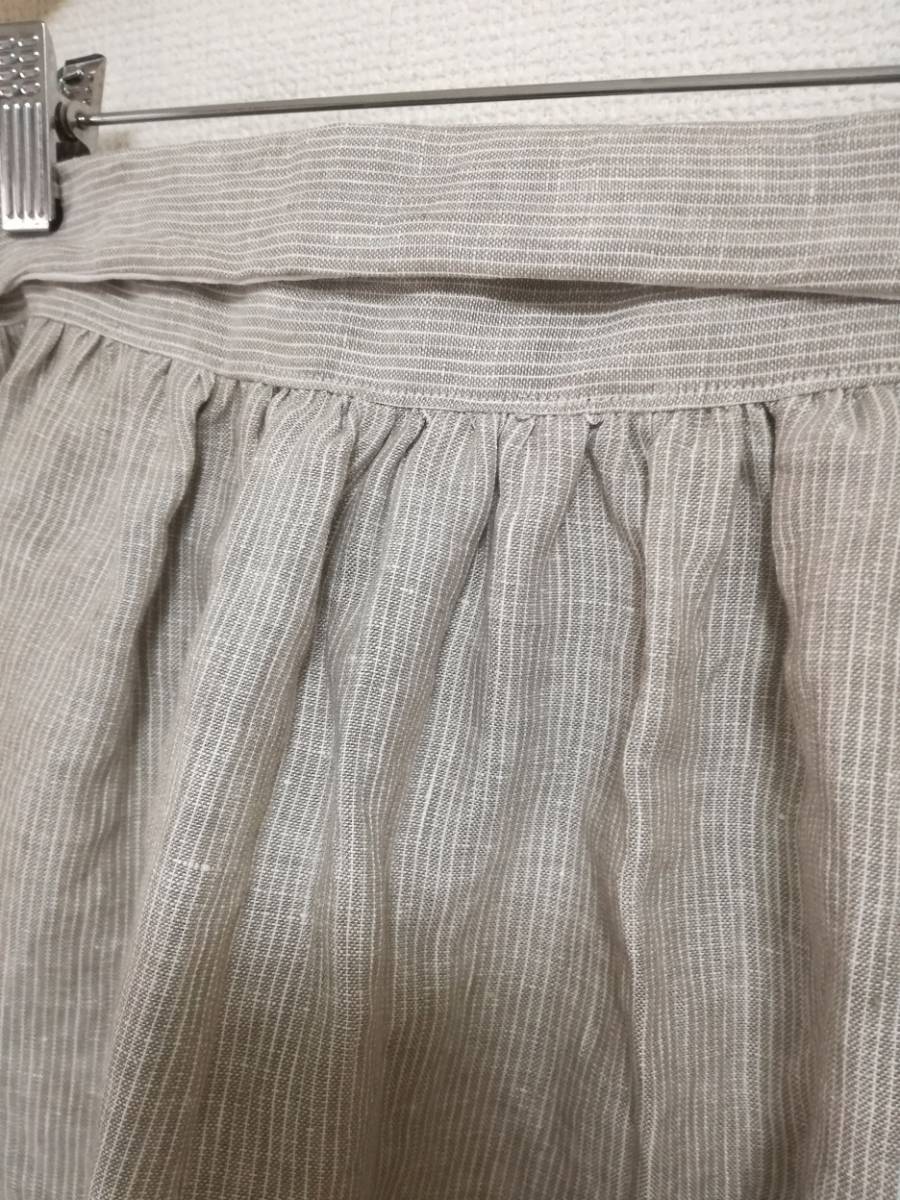 ハンドメイド　リネン100％　スカート　杢グレー　先染め　Ｍ_画像5