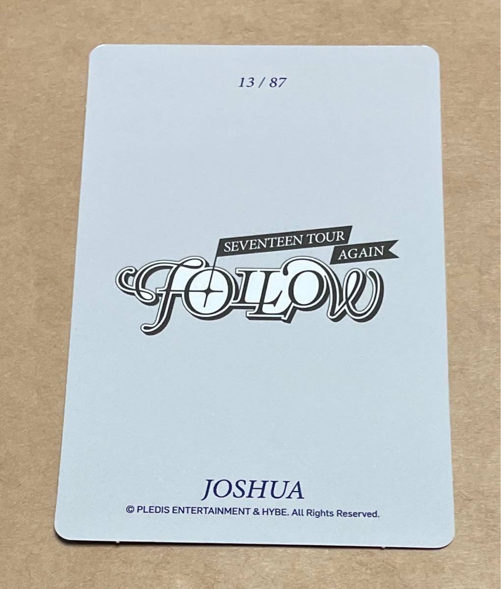 SEVENTEEN ジョシュア follow again トレカ 13/87|Yahoo!フリマ SEVENTEEN ジョシュア follow again トレカ 13/87|Yahoo!フリマ