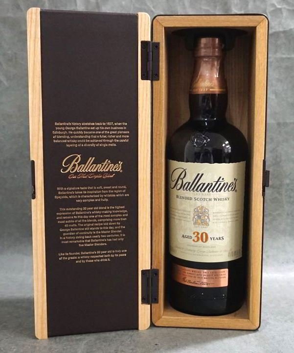 1円～【古酒未開栓】スコッチウイスキー バランタイン30年 700ml BALLANTINE'S 化粧木箱付_画像8