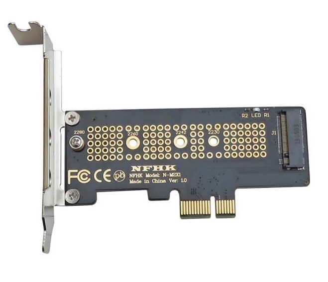 2セット PCIe PCIExpress x1 M.2（NGFF）NVMe SSD 変換アダプタ 未使用 Gen3 Gen4対応 ロープロファイル用