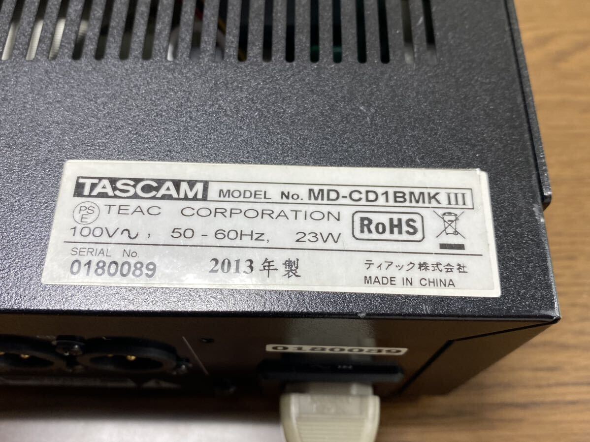TASCAM MD-CD 1BMK III business use CD/MD player beautiful goods operation verification settled free shipping 