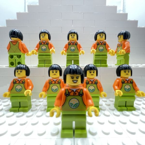 B25　レゴミニフィグ　フルーツショップ店員　顔両面　10個セット　新品未使用　LEGO社純正品_画像1