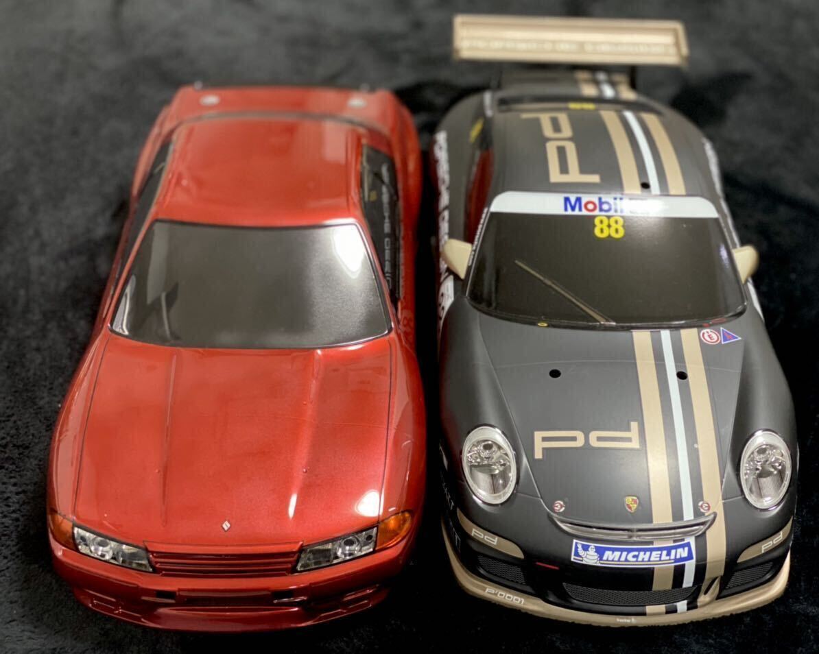 タミヤ1/10RCカースペアボディ【ポルシェ911GT3 CUP VIP2007】+【ニッサン スカイラインGT-R R32＊訳あり品】_画像2