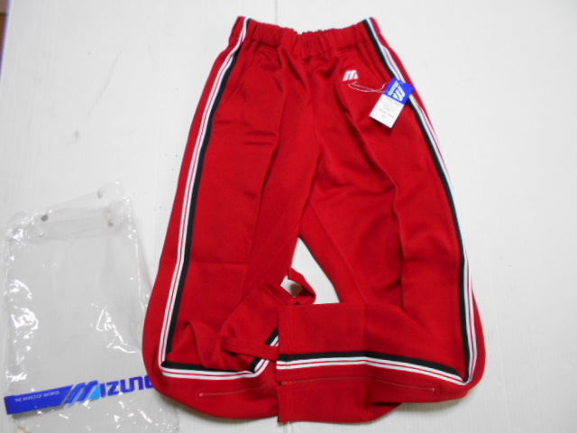 W80 red white black 87PM-5262 beautiful Tsu . Mizuno jersey pants under gym uniform gym uniform Showa Retro unused 