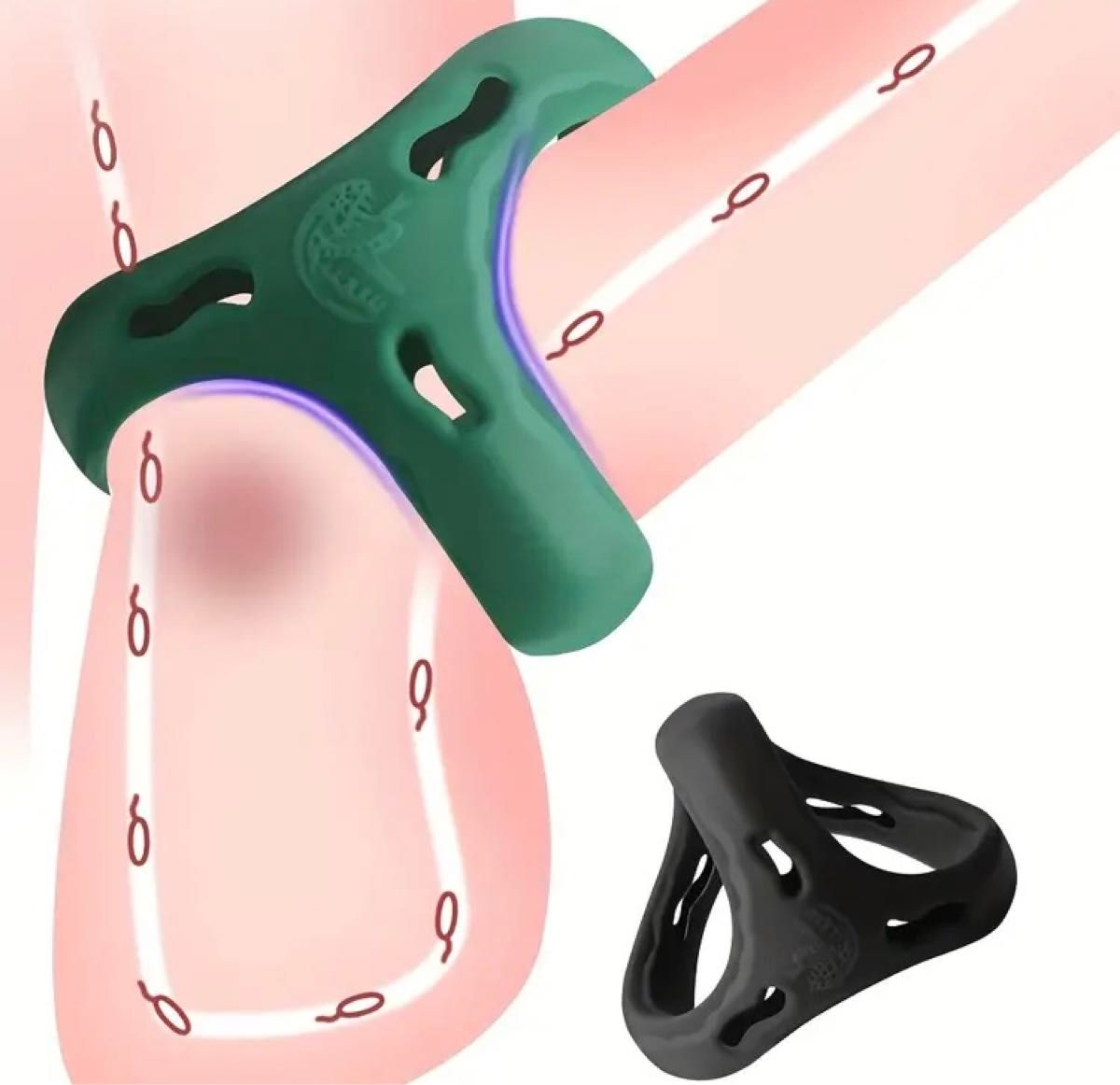メンズ アクセサリー ペニスリング コックリング C-ring シリコンゴム製 緑色 グリーン