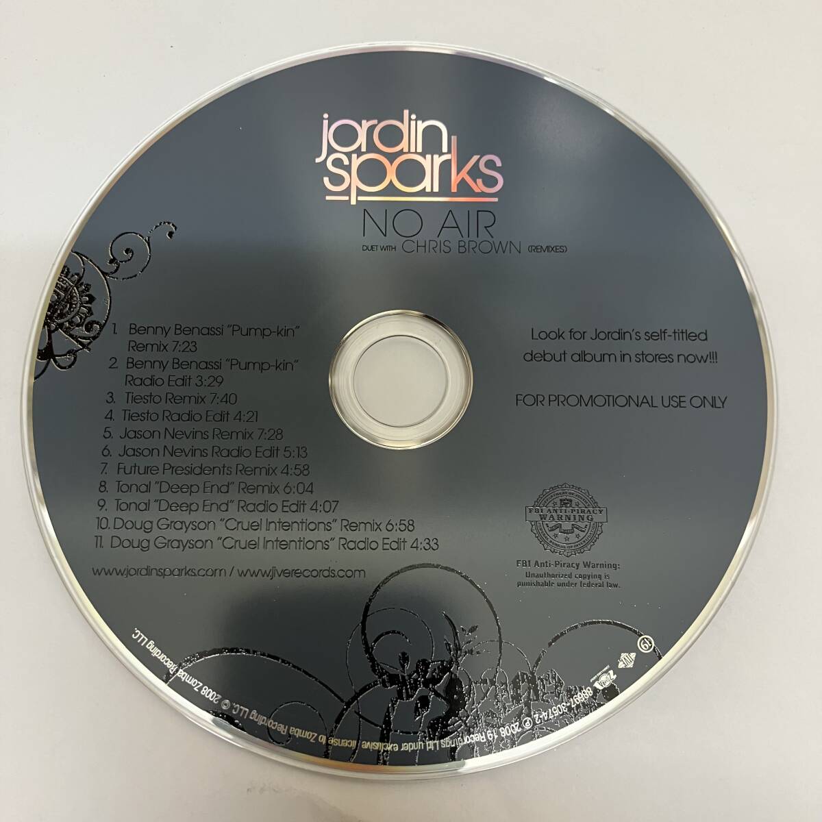 裸3535 HIPHOP,R&B JORDIN SPARKS - NO AIR シングル,PROMO盤 CD 中古品_画像1