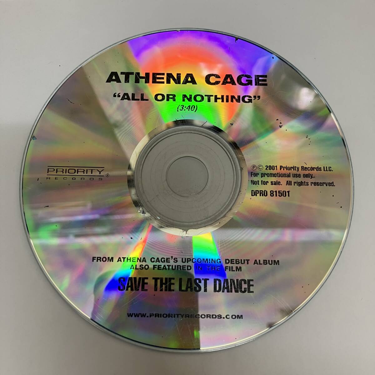 裸41 HIPHOP,R&B ATHENA CAGE - ALL OR NOTHING シングル CD 中古品_画像1