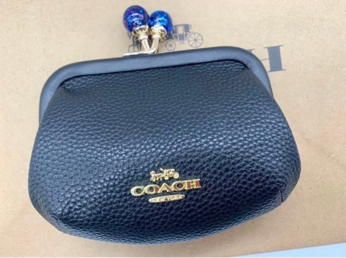 COACH コーチ キスロック ブラック コインケース がま口 COACH コーチ キスロック ブラック コインケース がま口