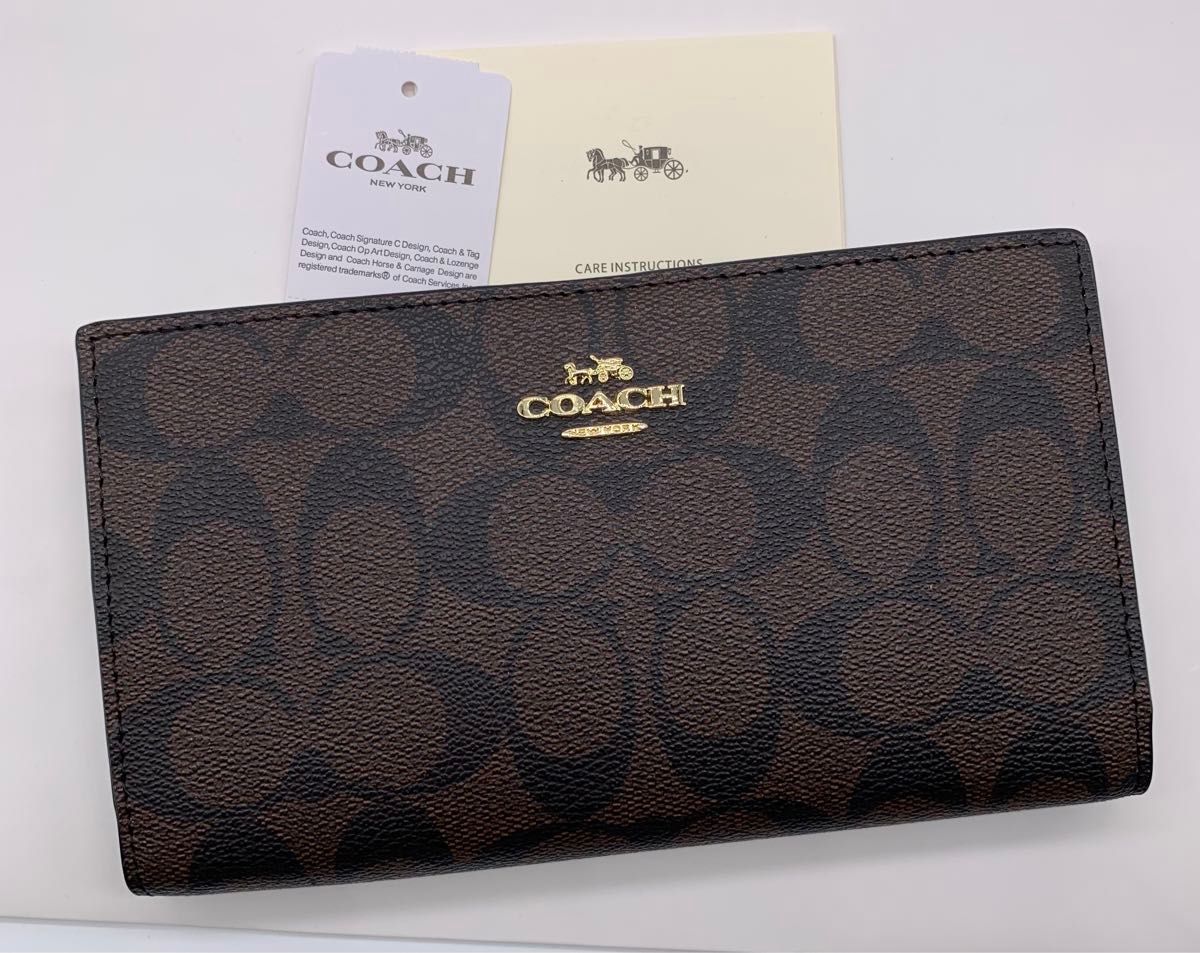 COACH 長財布 C8714 スリムジップ ウォレット シグネチャー アウトレット品