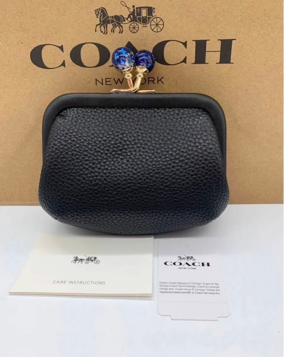 COACH コーチ キスロック ブラック コインケース がま口 COACH コーチ キスロック ブラック コインケース がま口