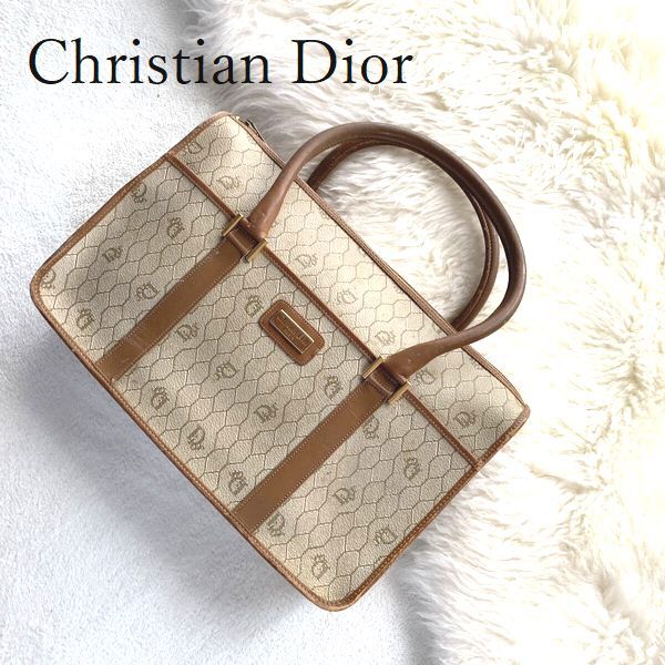 3点送料無料☆Christian Dior　クリスチャンディオール　ハンドバッグ　vintage　ビンテージ　ハニカム柄_画像1