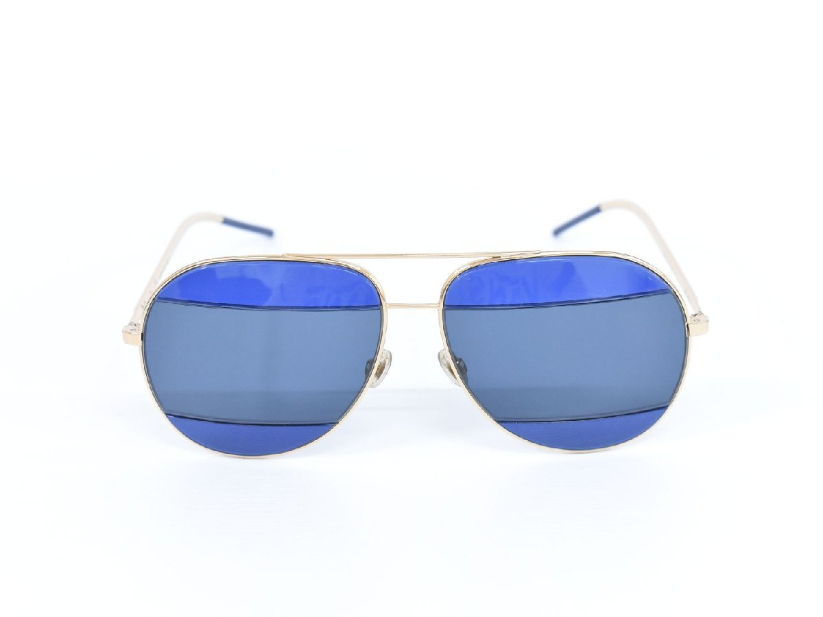  подлинный товар Christian Dior Christian Dior солнцезащитные очки I одежда пластик GP Gold металлизированный голубой 