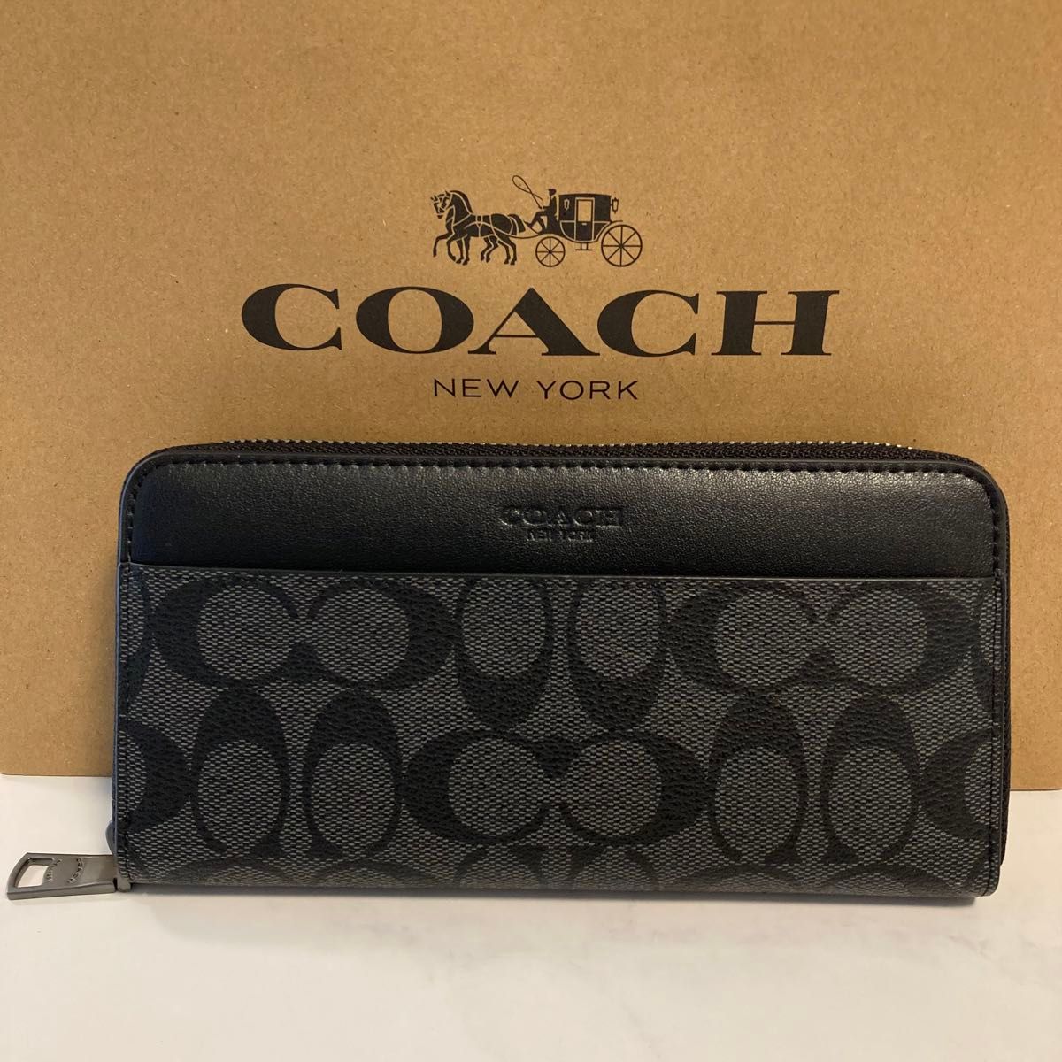 新品　COACH 長財布　コーチ　長財布　レディース メンズ シグネチャー ブラック