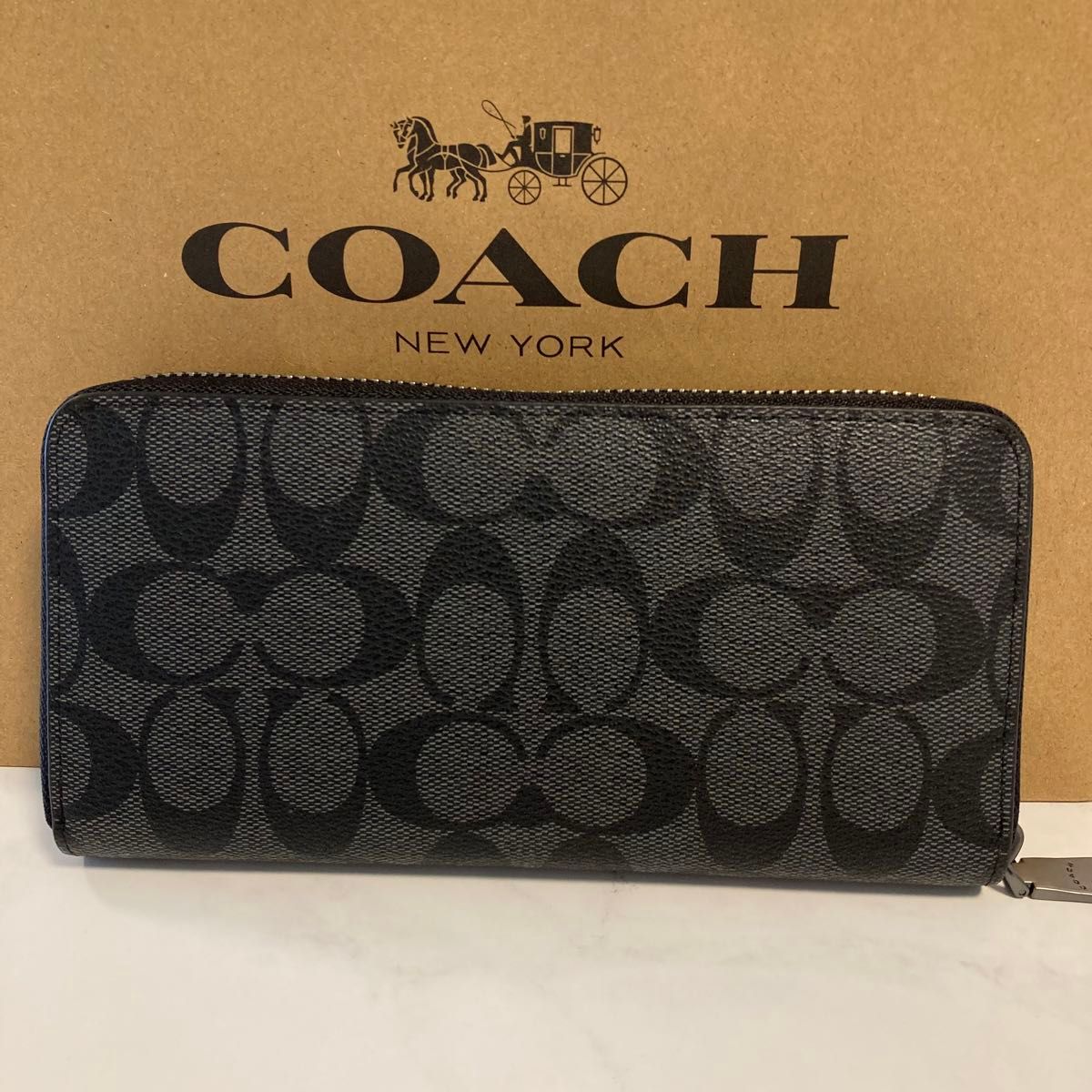 新品　COACH 長財布　コーチ　長財布　レディース メンズ シグネチャー ブラック