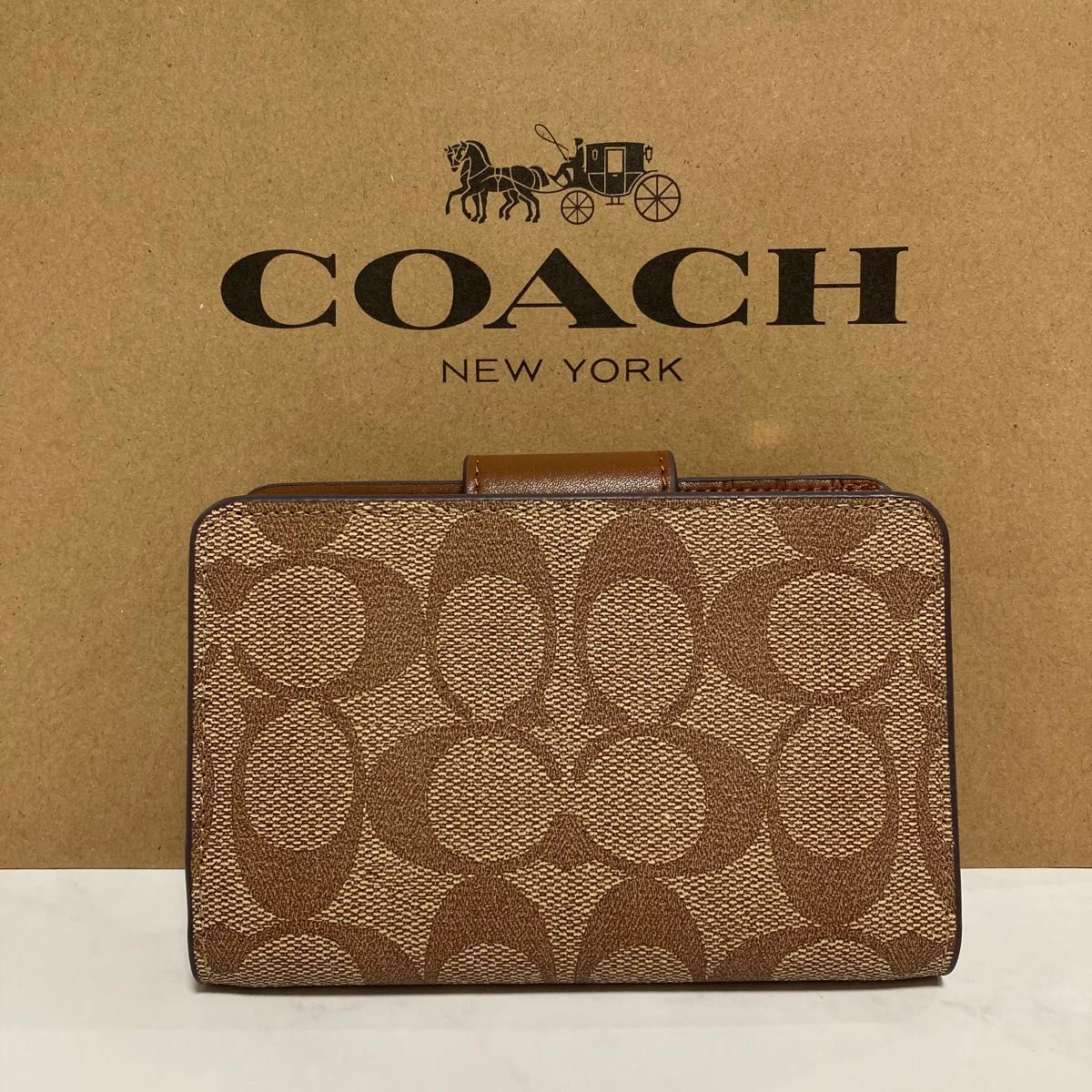 新品　COACH 長財布　コーチ　二つ折り財布　レディース メンズ ブラック ブラウン シグネチャー