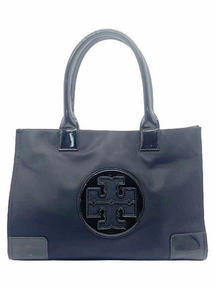 【送料無料!!】トリーバーチ TORY BURCH ブラック トートバッグ ナイロン エナメル レディース ハンドバッグ 黒_画像1