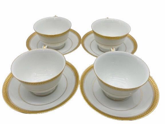 【送料無料!!】NORITAKE ノリタケ ゴールドリッジ GOLD RIDGE 5480S / 5480R ティーカップ ソーサー 4客セット ゴールド 