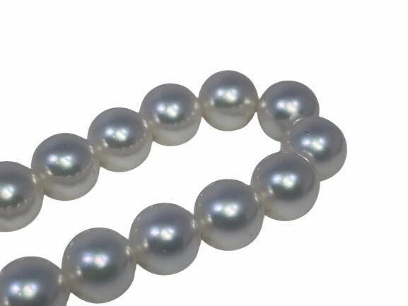 【1円スタート!!】MIKIMOTO ミキモト シルバー パール ネックレス アコヤ真珠 akoya pearls 全長約44cm 珠：6.54mm前後 トップパール3.90mm_画像6
