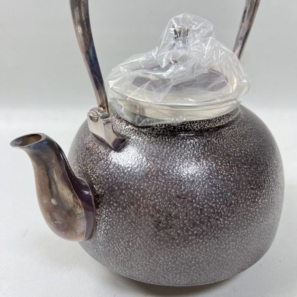 AY-3 Kawauchi light Akira work Zaimei silver bin original silver made tea utensils hot water ... small teapot . tea utensils approximately 1146g height approximately 27cm metalwork metal skill 