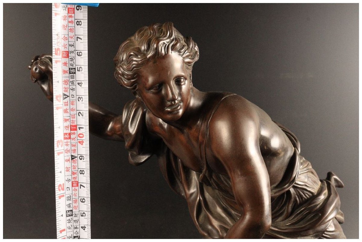 [URA]銅製男性彫刻置物/約6.2kg/5-5-114 (検索)骨董/ブロンズ/オブジェ/銅製/フィギュア/ギリシャ_画像10