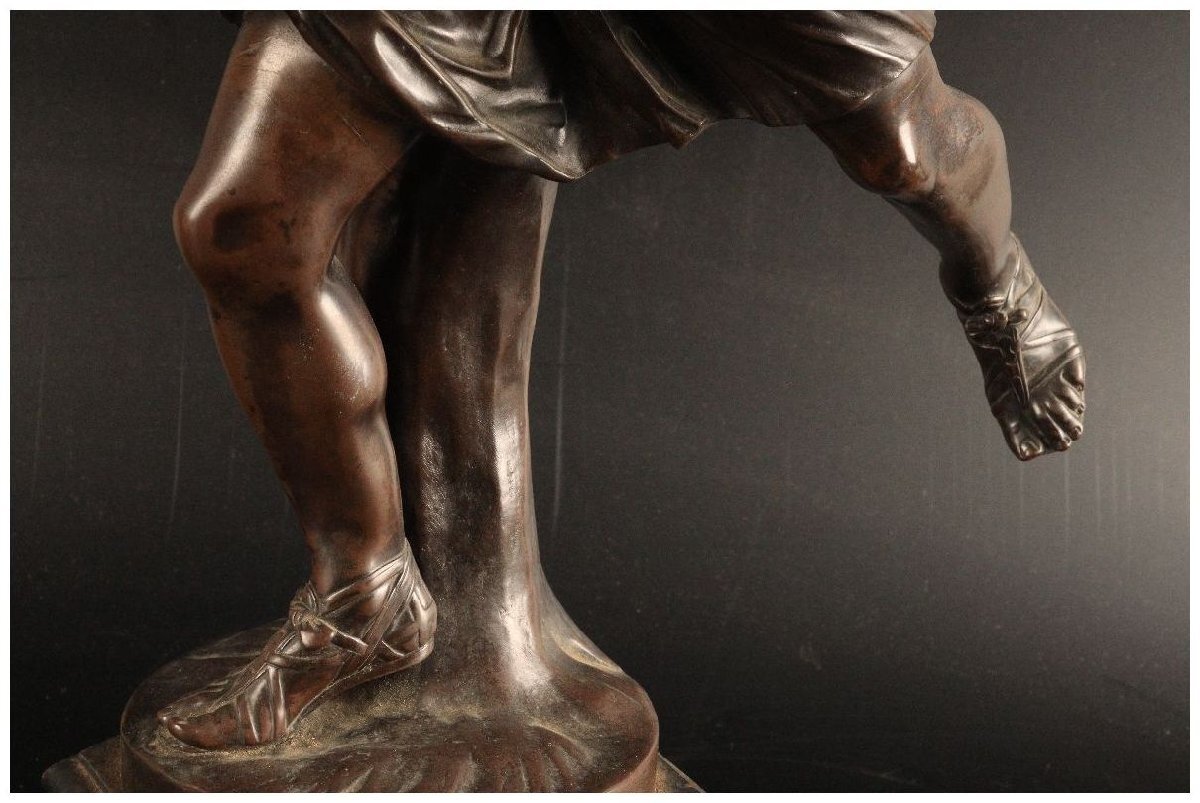 [URA]銅製男性彫刻置物/約6.2kg/5-5-114 (検索)骨董/ブロンズ/オブジェ/銅製/フィギュア/ギリシャ_画像5