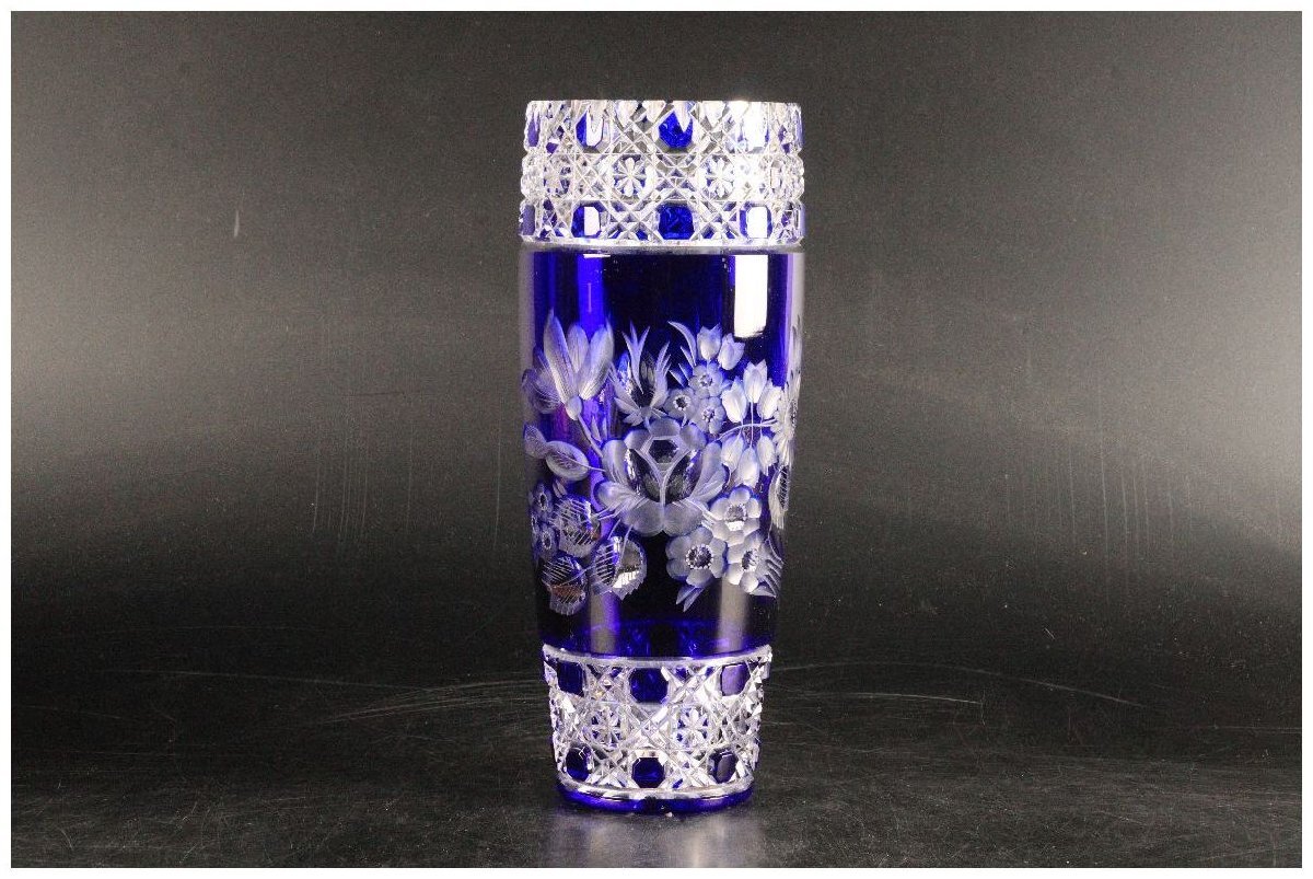[URA] Meissen /MEISSEN/ crystal cut стакан цветок основа /28cm/5-5-101 ( поиск ) антиквариат / порез ./ ваза для цветов / цветок входить / живые цветы / кувшин "hu" / ваза / стекло 