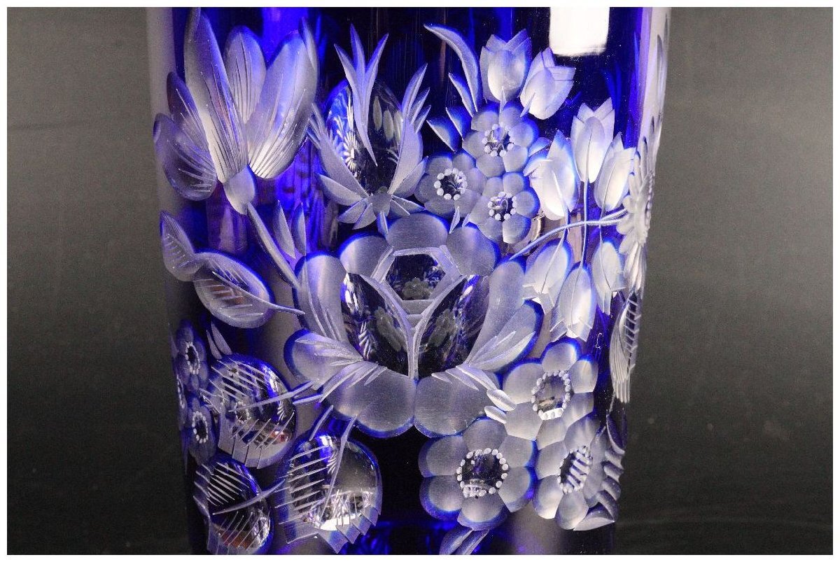 [URA] Meissen /MEISSEN/ crystal cut стакан цветок основа /28cm/5-5-101 ( поиск ) антиквариат / порез ./ ваза для цветов / цветок входить / живые цветы / кувшин "hu" / ваза / стекло 