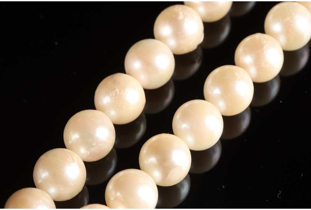 [URA]SILVER刻印有/パールネックレス・イヤリングセット/総重量約46g/Φ6.1mm～8.4mm/4-5-12 (検索)骨董/真珠/シルバー/真珠の画像5