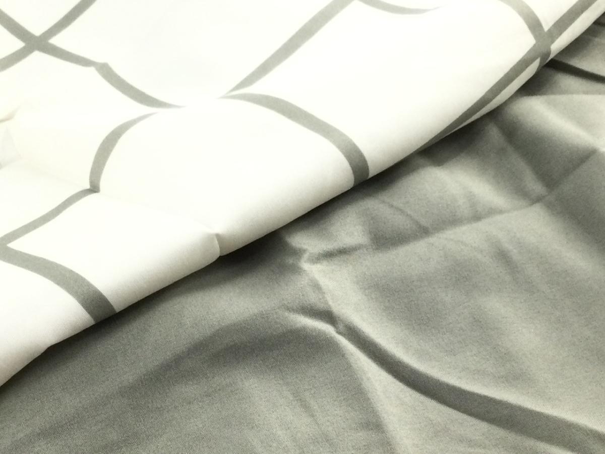 寝具カバー 3点セット 敷布団・マットレス兼用 シングル 幅150x210cm グラフチェック柄 ホワイト系_画像3