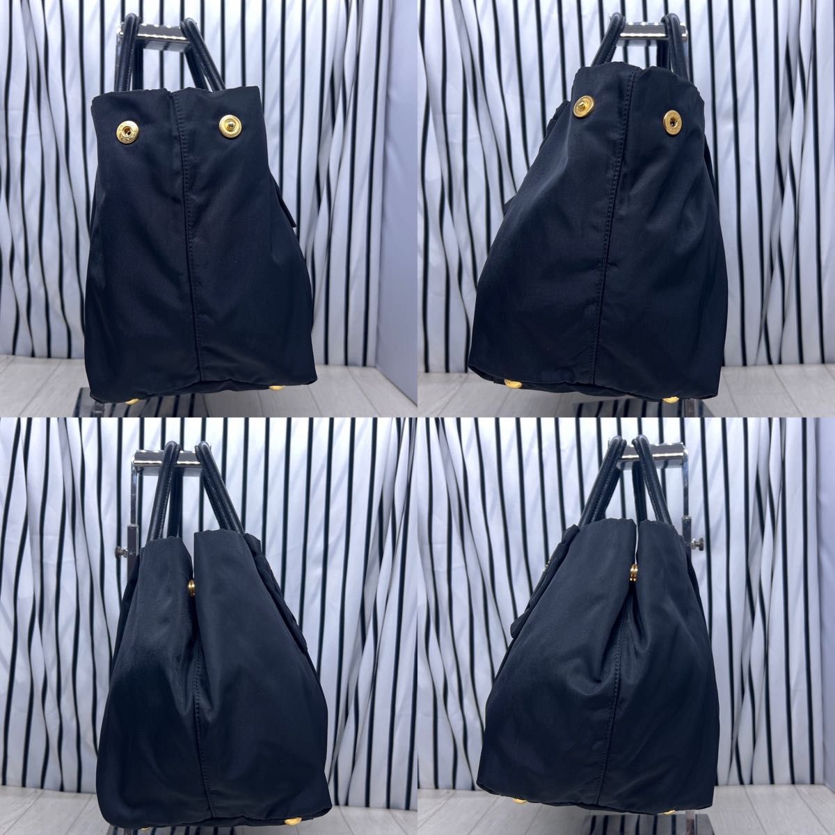 【美品】PRADA×プラダ A4収納可能金色プレートトートバッグ、【格安】GUCCI×グッチ A4収納可能PVCトートバッグ