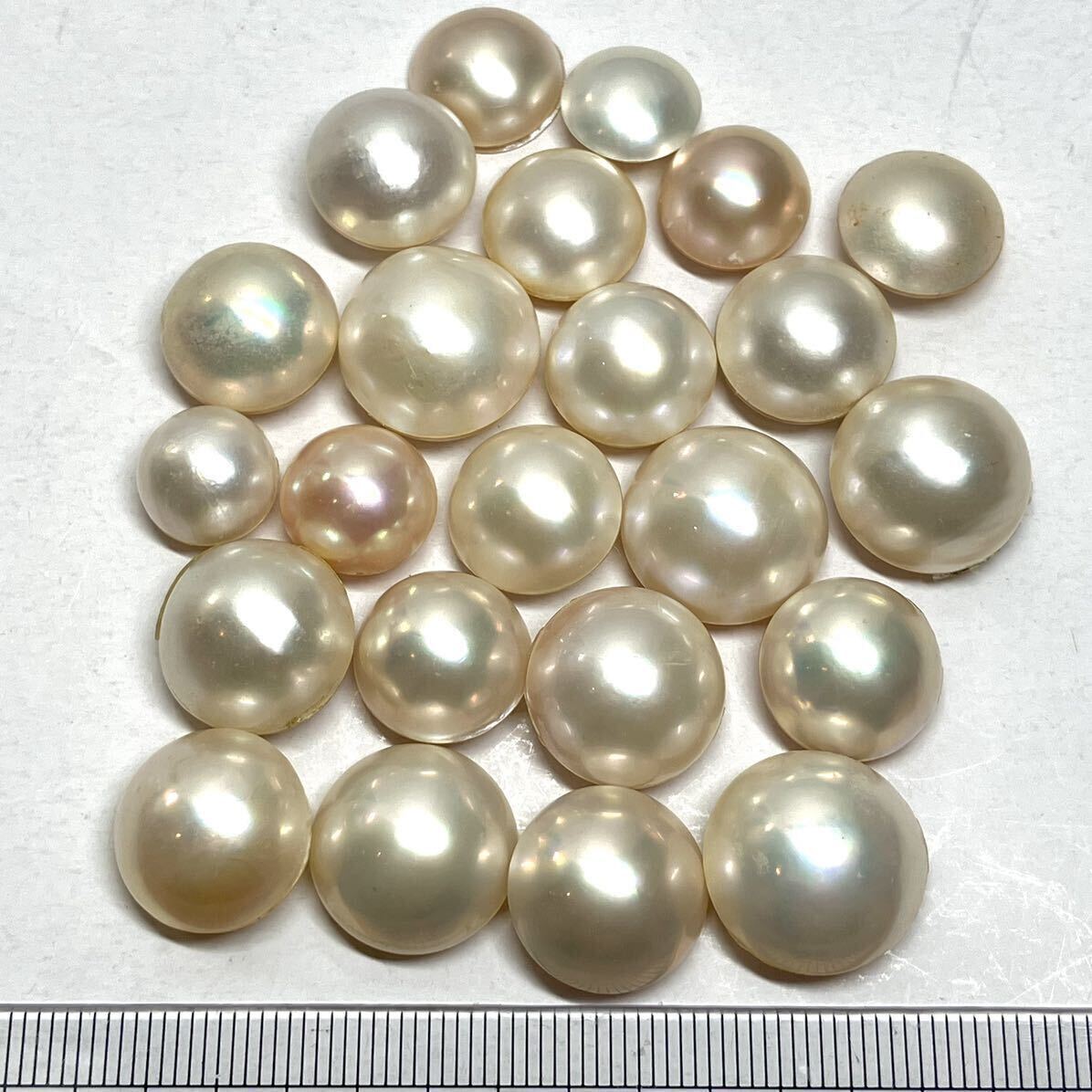 ☆マベパール23点おまとめ100ct☆M 40g約10.7-16.1mm パール 半円真珠 ジュエリー 裸石 宝石 pearl jewelry ②_画像4