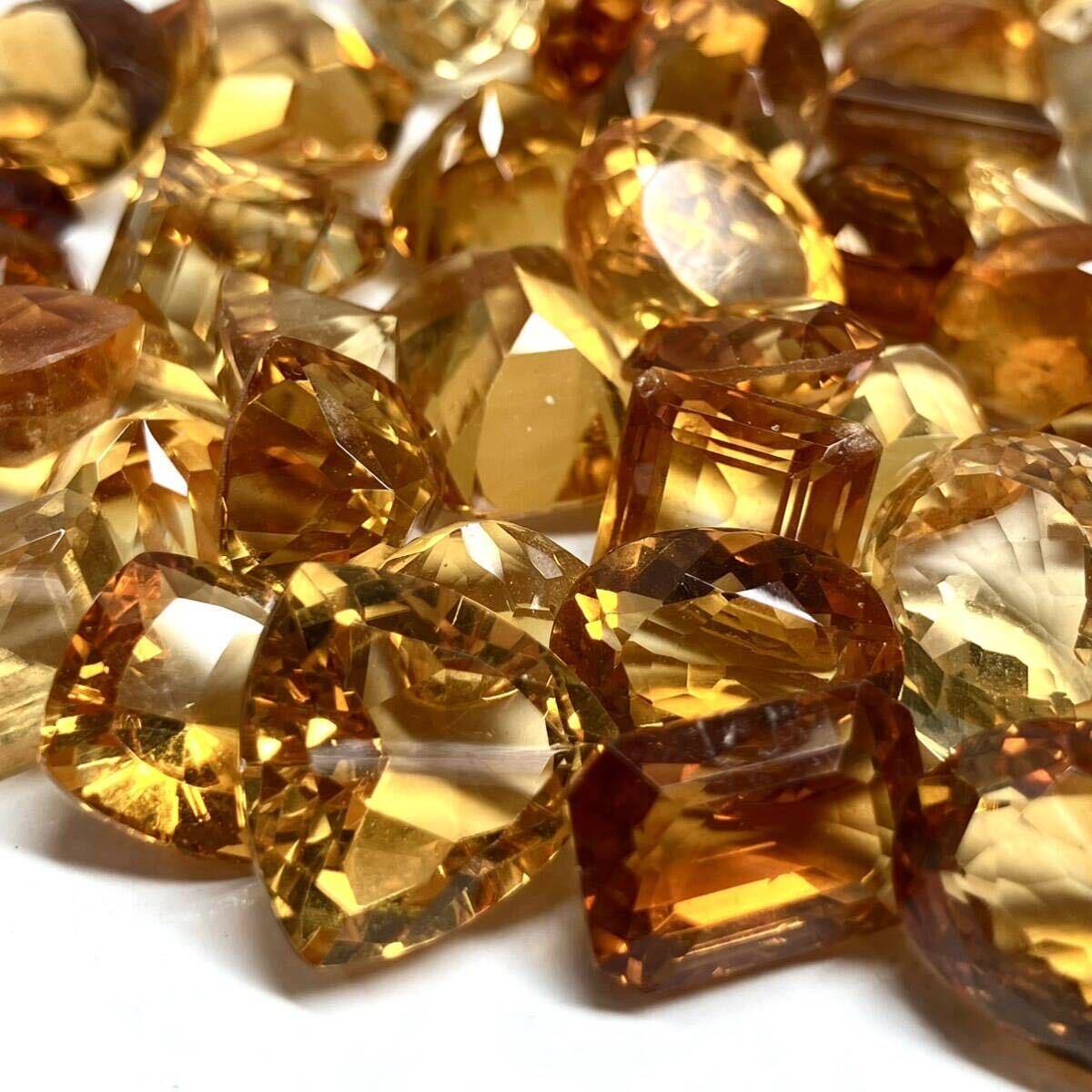 大量！！☆天然シトリン300ct☆M ルース 裸石 宝石 ジュエリー jewelry citrine 黄水晶 クォーツ S①_画像2