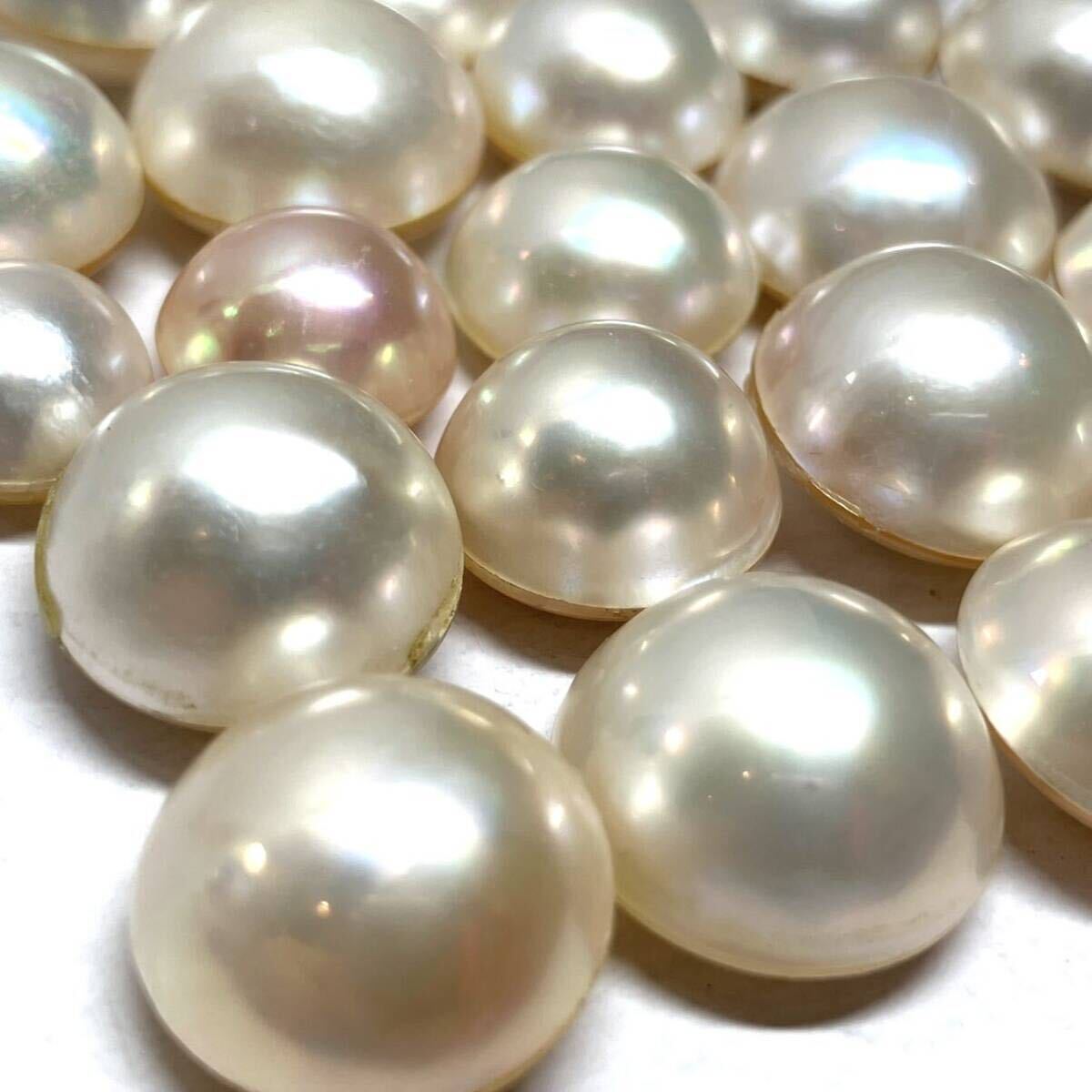 ☆マベパール23点おまとめ100ct☆M 40g約10.7-16.1mm パール 半円真珠 ジュエリー 裸石 宝石 pearl jewelry ②_画像2