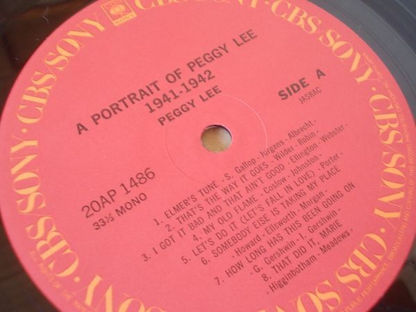 P7888　即決　LPレコード　ペギー・リー『ペギー・リーの肖像1941-1942』帯付　国内盤_画像3