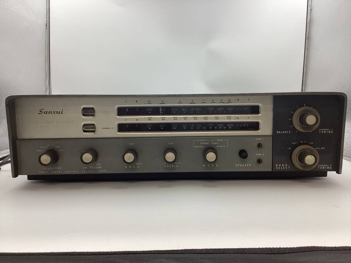 【A20】通電のみ Sansui サンスイ HI-FI STEREO AMPLIFIRE SM-21 プリメインアンプ 真空管アンプ ジャンク 動作未確認_画像1