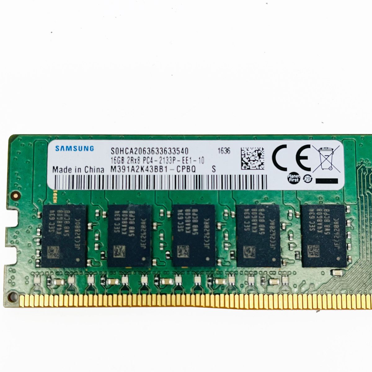 SAMSUNG  サーバーPC メモリ32GB（16GBx2枚） ECC 2Rx8 PC4-2133P