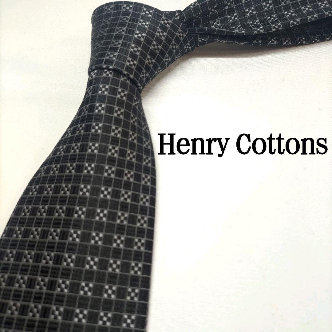 Henry Cottons ブラック チェック柄 シルク 日本製 【美品】