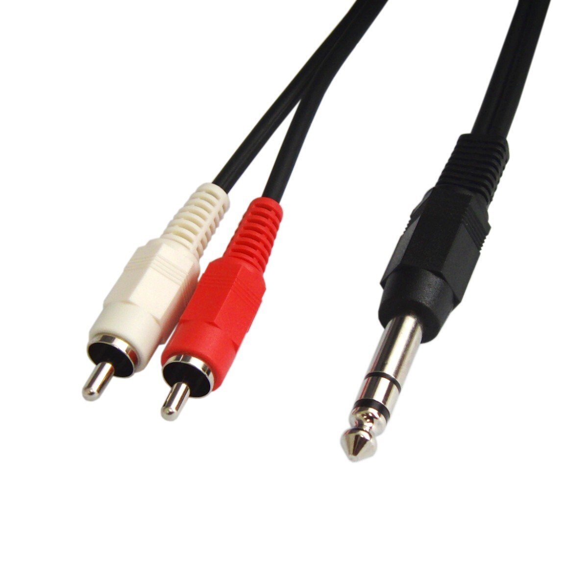オーディオ変換ケーブル RCA / ピンプラグ×2(赤.白) - 6.3mm ステレオ標準プラグ 10m VM-RRS-10m_画像1