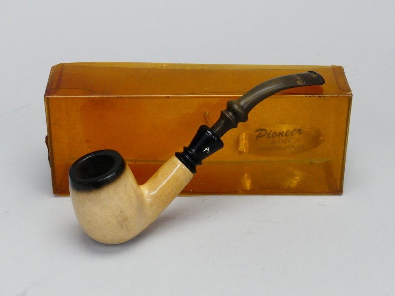 z746 喫煙具 BLOCK Pioneer Meerschaum Pipe パイプ ブロック メシャム 海泡石　重さ47.1ｇ_画像1