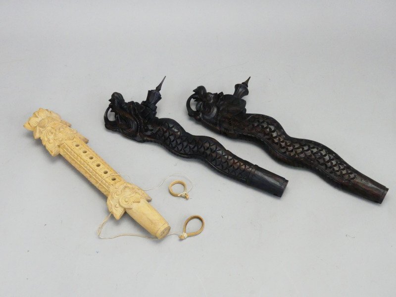 z694 Southeast Asia Bali Indonesia length pipe s Lynn ethnic musical instrument 3ps.@ together 